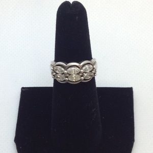 Vintage Sterling CZ Band Stunning!